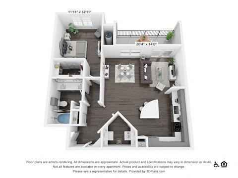 A3 Floor Plan at 3500 Westlake Apartments, Austin, TX